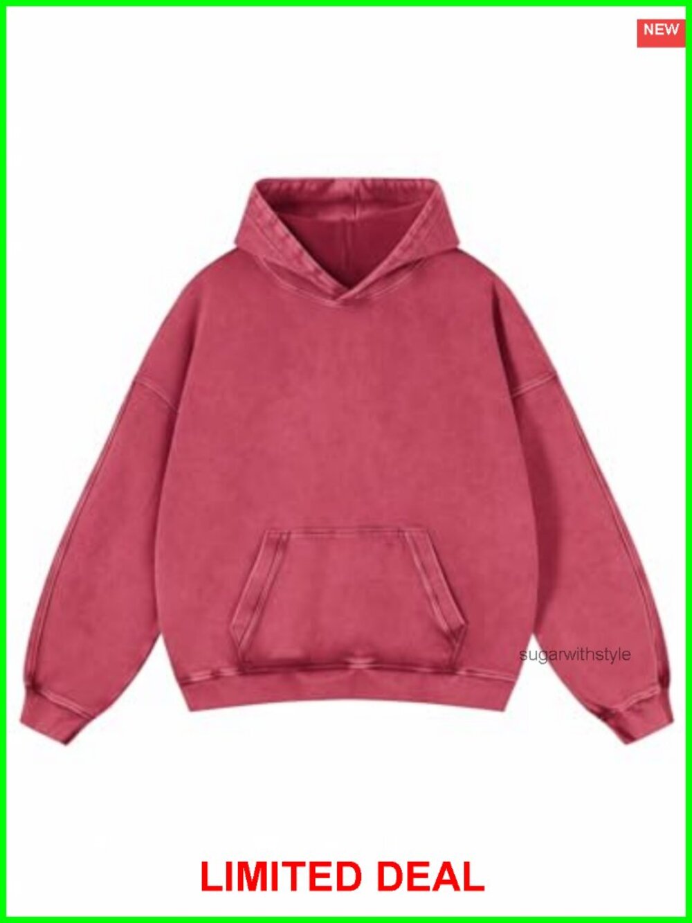 Oversized Acid Wash Hoodie Pullover Cotton Vintage Streetwear Sweatshirt